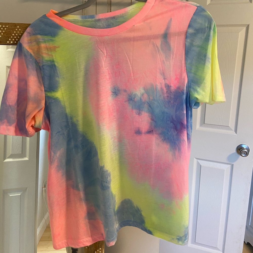 Shein Neon Tie Dye Tee